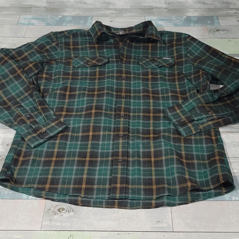 Eddie Bauer Plaid Flannel Button Down sz XL Tall